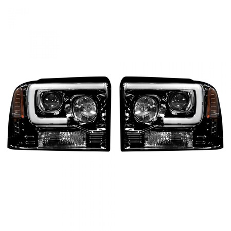 Recon 05-07 F250/F350/F450/F550 PROJECTOR HEADLIGHTS W/HIGH POWER OLED HALOS 264193BKC